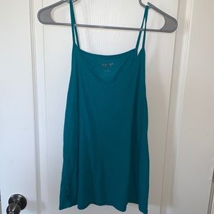 Teal blue flowy tank top